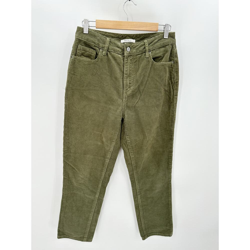 Pacsun Womens Olive Green Corduroy Mom Pants High Waisted Size 28 860BT190166